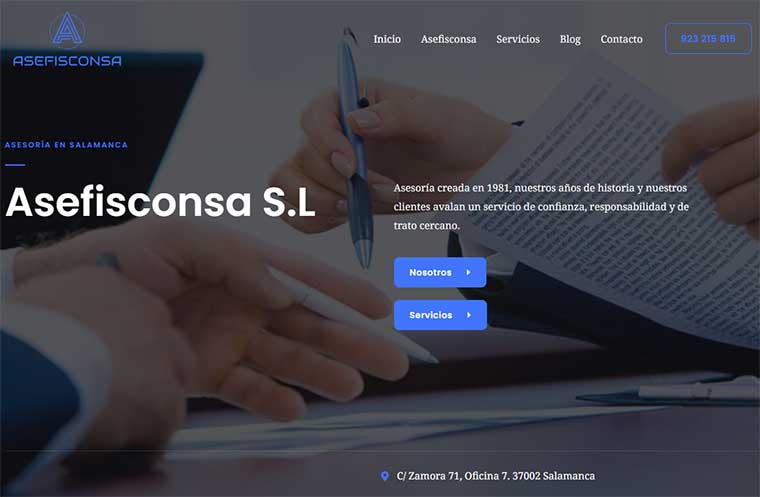 nuevo sitio web de Asefisconsa